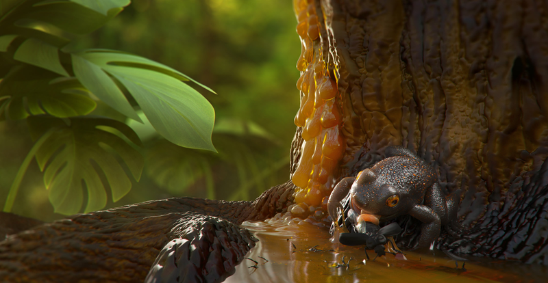Artist’s interpretation of the Cretaceous Period frog.